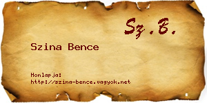 Szina Bence névjegykártya